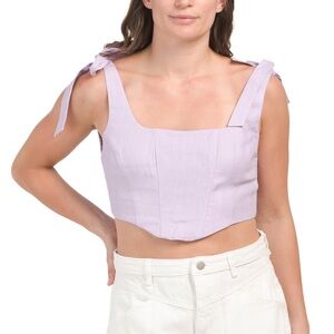 Farm Rio Lavender Sleeveless Crop Top